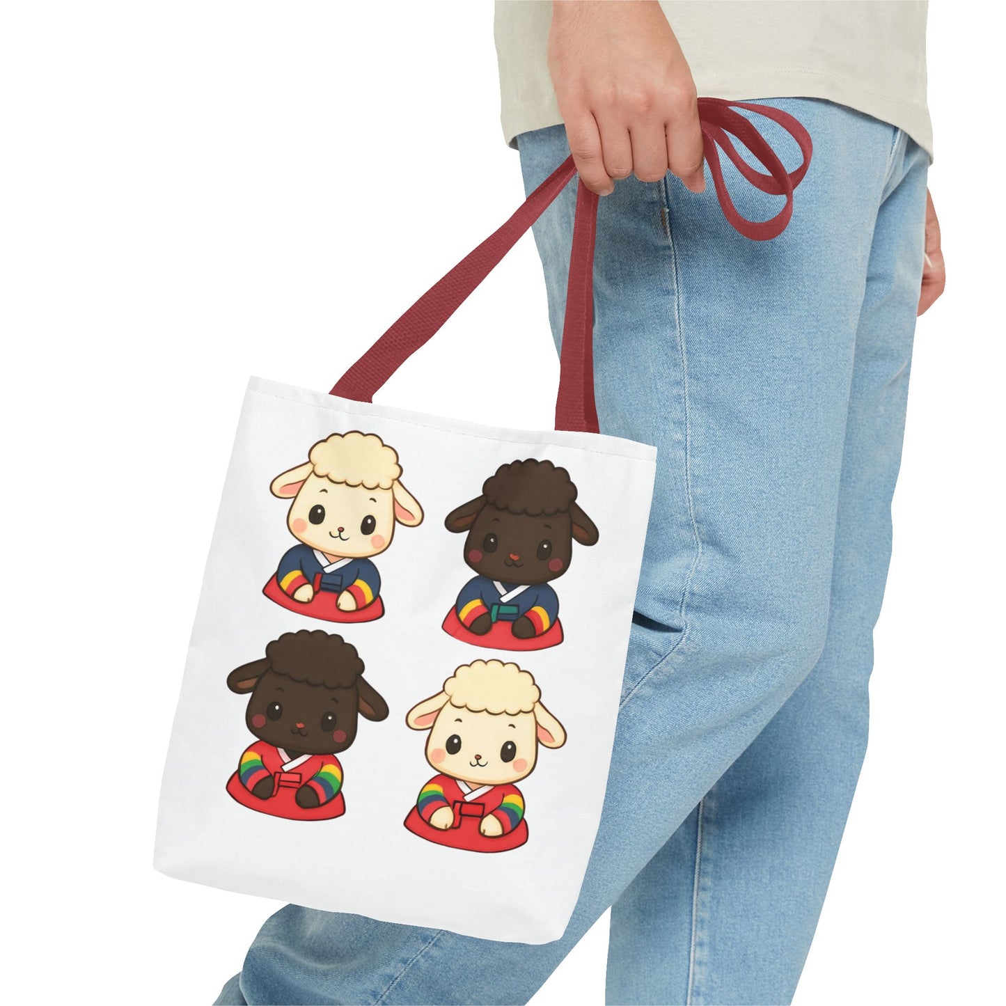 Cute Lambs Tote Bag, Sheep Lovers Gift, Eco-Friendly Shopping Bag, Animal Print Tote, Kids Bag, Fun Accessory