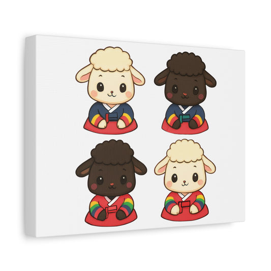 Cute Animal Canvas Art - Adorable Sheep Design, Nursery Decor, Wall Art for Kids, Gift for Animal Lovers, Playroom Decoration