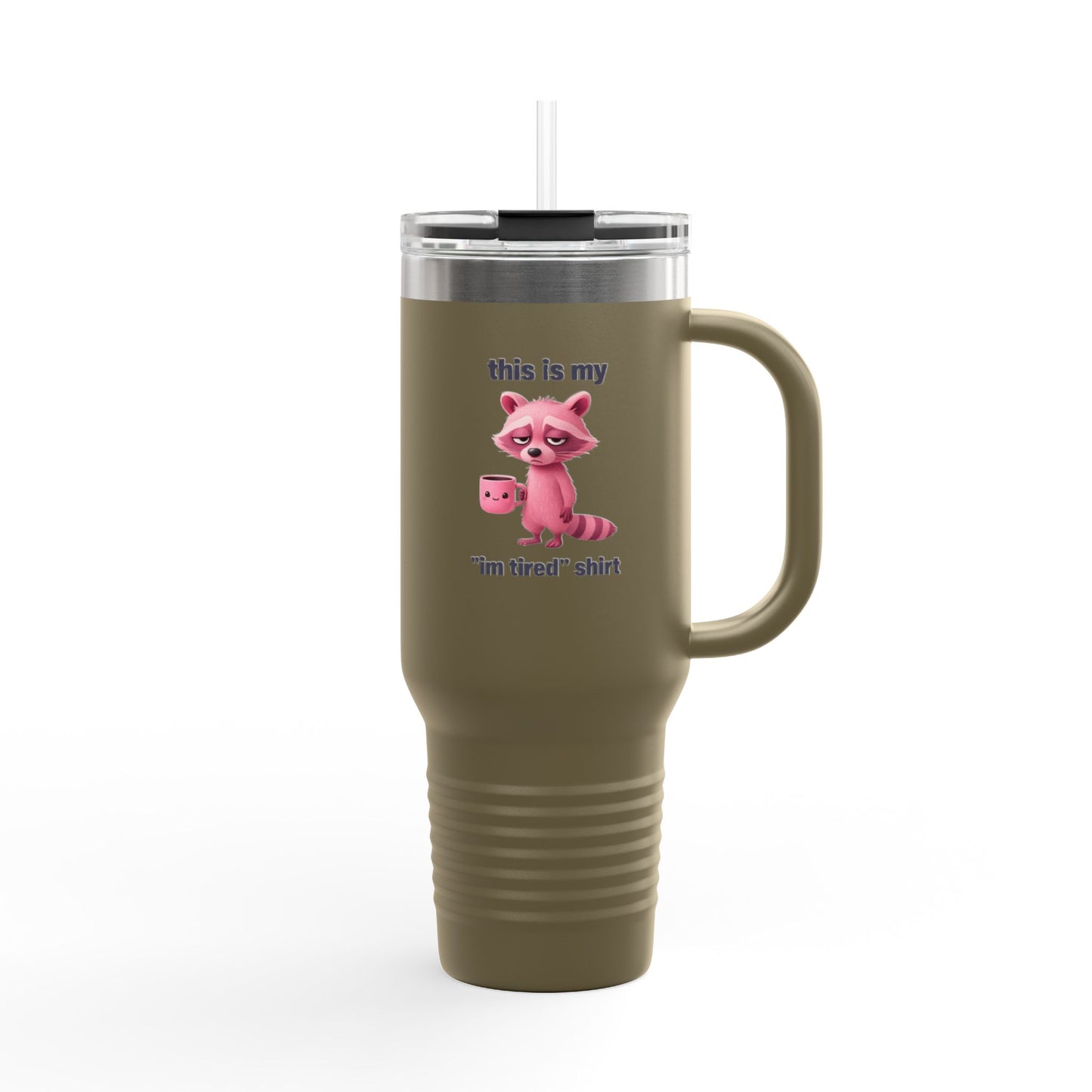Cute Insulated Travel Mug with Raccoon Design, Coffee Cup for Travel, Funny Gift for Animal Lovers, Perfect for Outdoors and Home