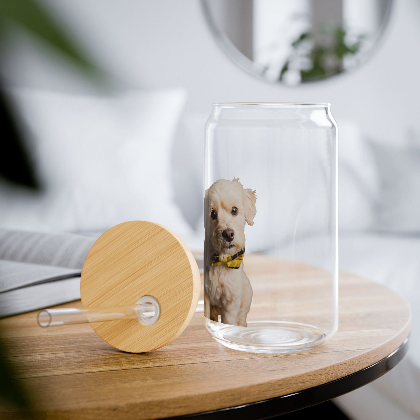 Personalized Pet Sipper Glass - 16oz Transparent Dog Drinkware, Custom Pet Portraits, Ideal Gift for Pet Lovers, Friends, Birthdays, [...]