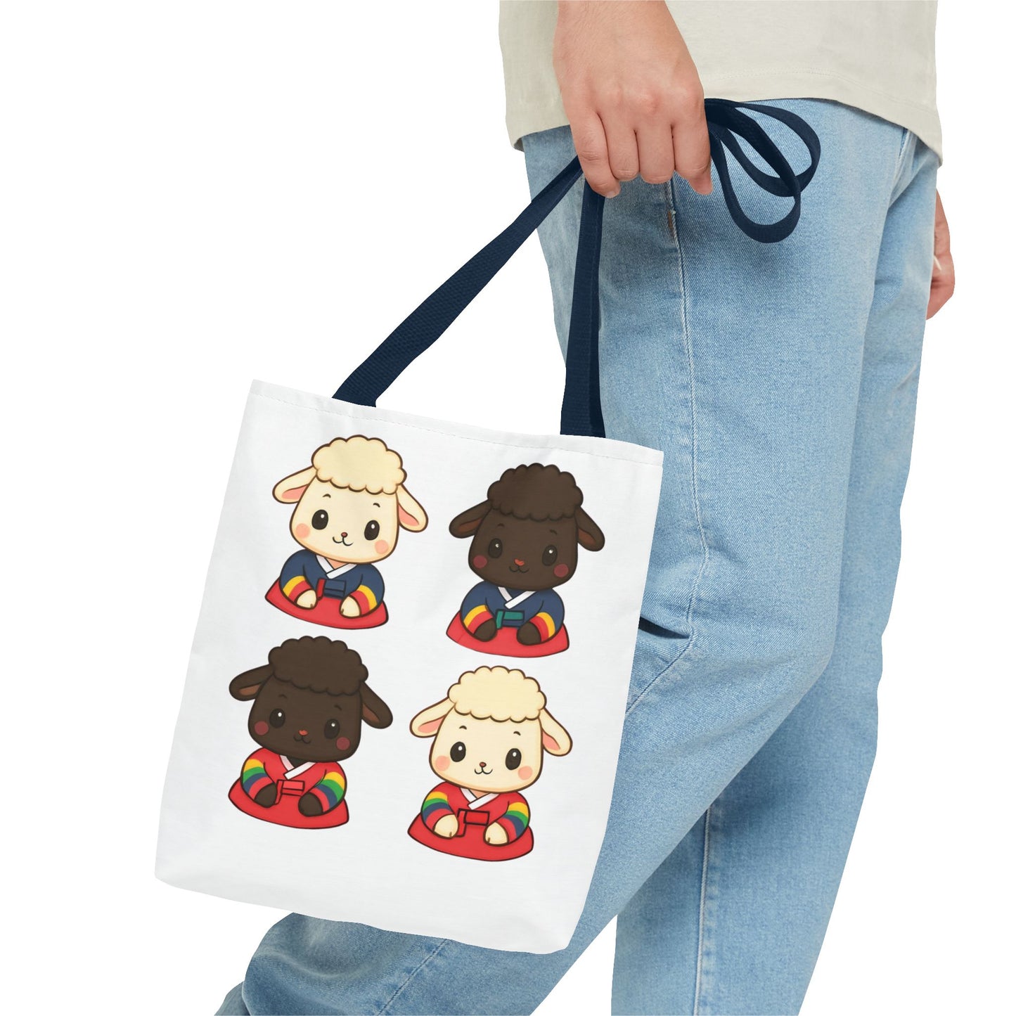 Cute Lambs Tote Bag, Sheep Lovers Gift, Eco-Friendly Shopping Bag, Animal Print Tote, Kids Bag, Fun Accessory