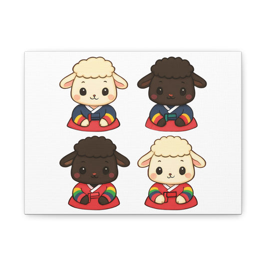 Cute Animal Canvas Art - Adorable Sheep Design, Nursery Decor, Wall Art for Kids, Gift for Animal Lovers, Playroom Decoration