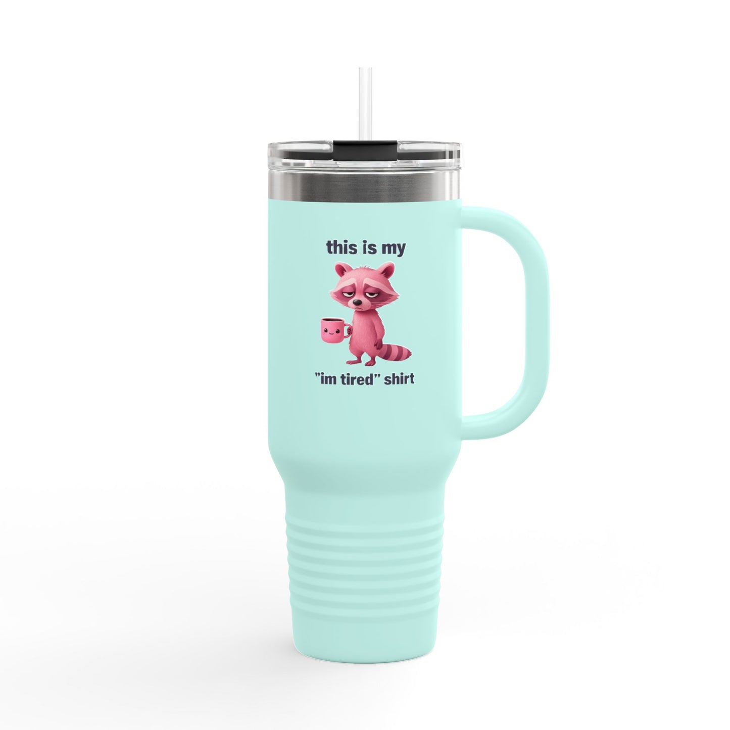 Cute Insulated Travel Mug with Raccoon Design, Coffee Cup for Travel, Funny Gift for Animal Lovers, Perfect for Outdoors and Home