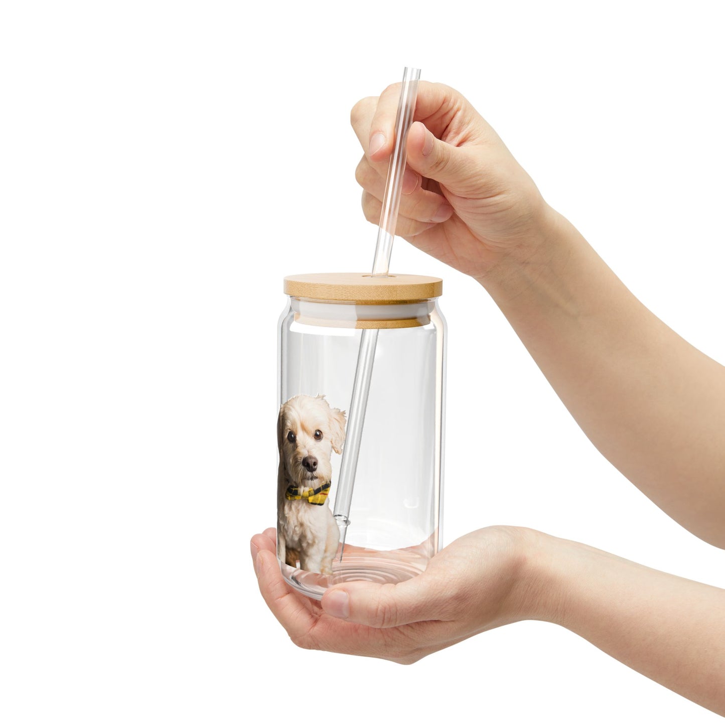 Personalized Pet Sipper Glass - 16oz Transparent Dog Drinkware, Custom Pet Portraits, Ideal Gift for Pet Lovers, Friends, Birthdays, [...]