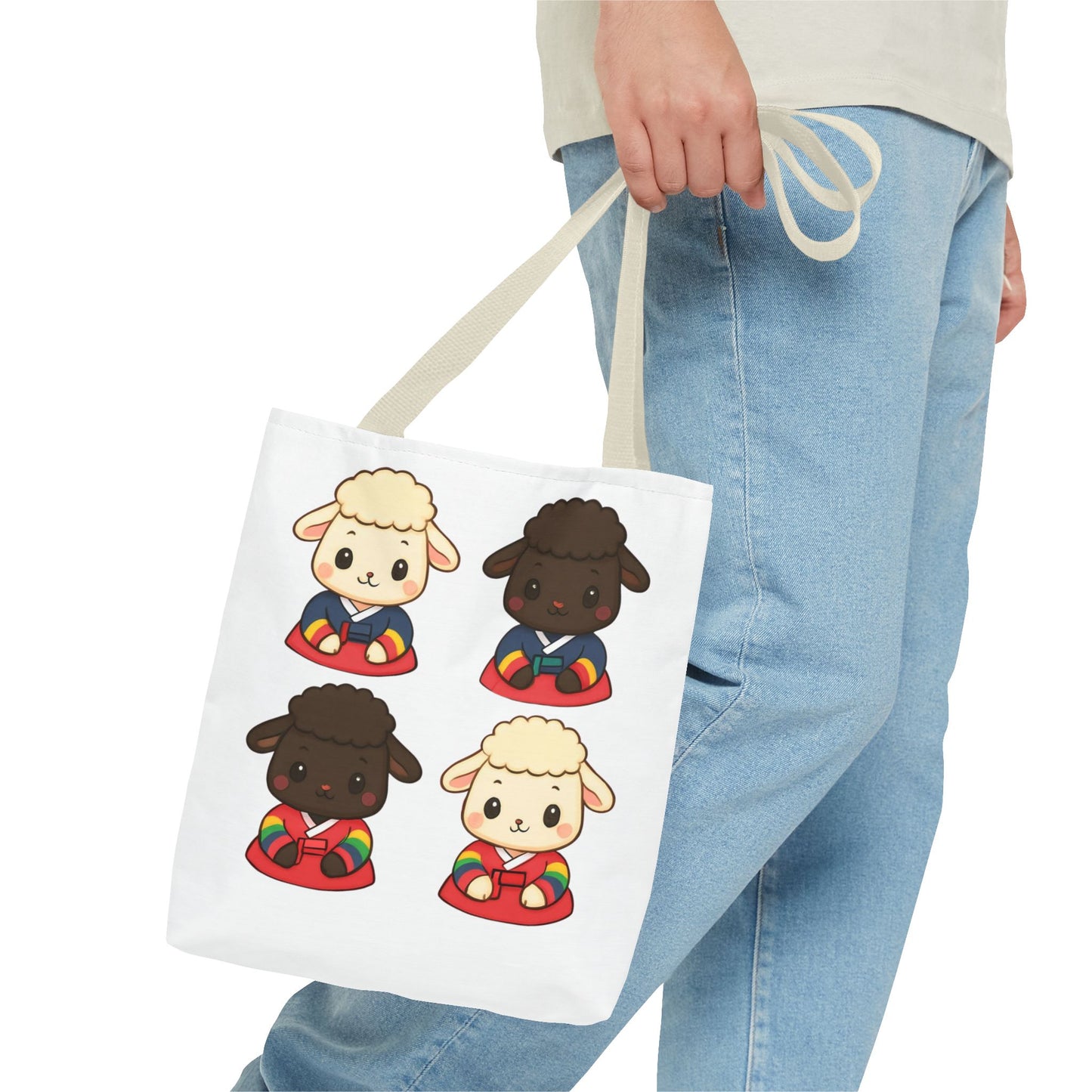 Cute Lambs Tote Bag, Sheep Lovers Gift, Eco-Friendly Shopping Bag, Animal Print Tote, Kids Bag, Fun Accessory