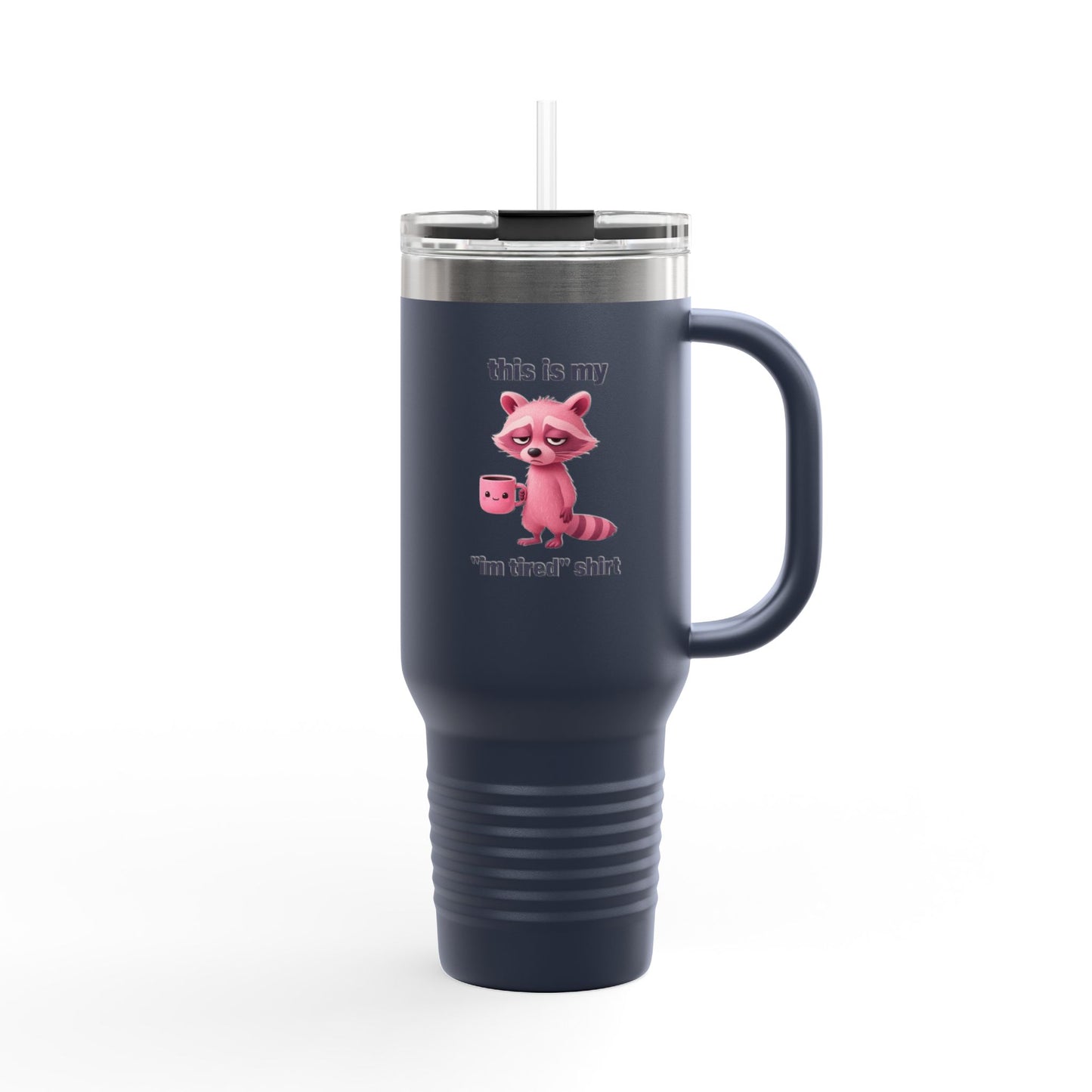Cute Insulated Travel Mug with Raccoon Design, Coffee Cup for Travel, Funny Gift for Animal Lovers, Perfect for Outdoors and Home